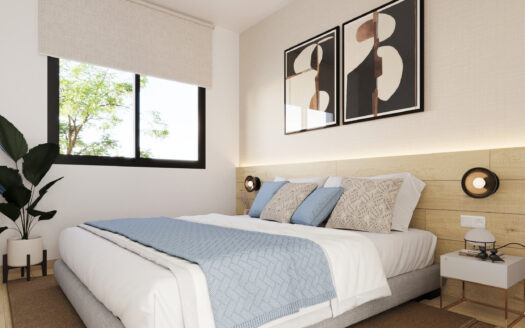 Un nivel villa con 2 dormitorios y vistas al mar en Mutxamel