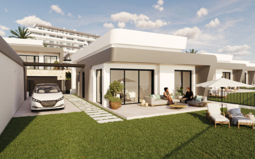 Un nivel villa con 2 dormitorios y vistas al mar en Mutxamel